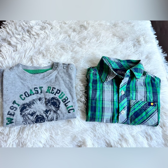 Baby lucky brand bundle tshirt and button down shirt size 12M - Picture 13 of 17